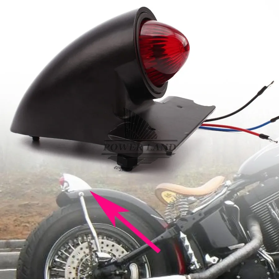 Chrome Motorcycle Bracket Bullet Grill Rear Brake Stop Tail Light For Harley New